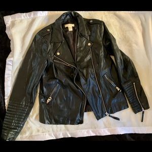 Black leather coat